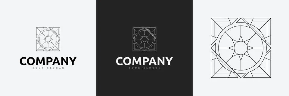 Art Deco creative logo template vintage monogram Stock Illustration