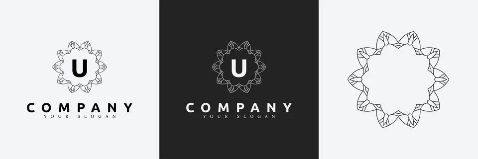 Art Deco creative logo template vintage monogram Stock Illustration