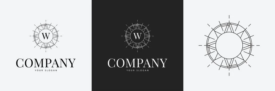 Art Deco creative logo template vintage monogram Stock Illustration
