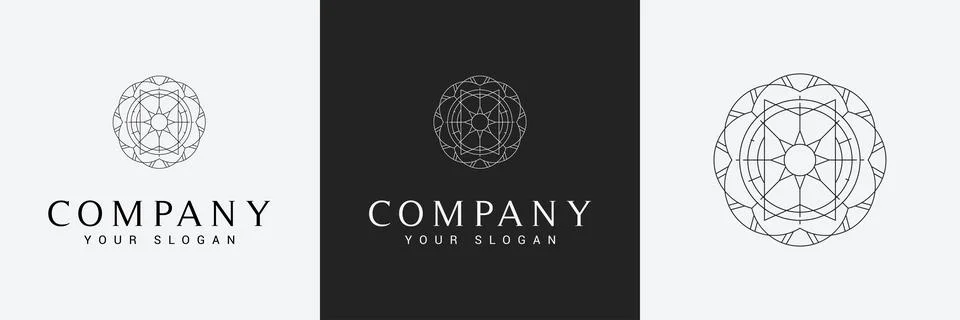 Art Deco creative logo template vintage monogram Stock Illustration