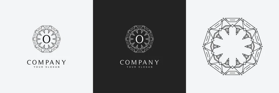 Art Deco creative logo template vintage monogram Stock Illustration