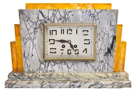 Art deco design marble clock from the early twentieth century Stock Photos
