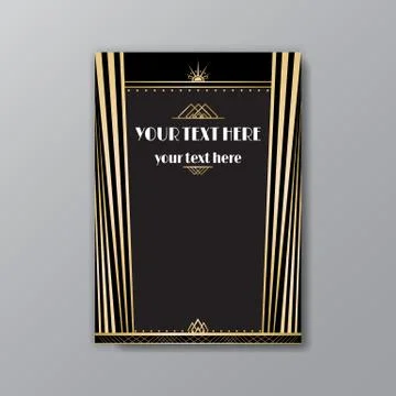 Art Deco elegant page template, Gatsby style for web and print, with moon sun Stockillustratie