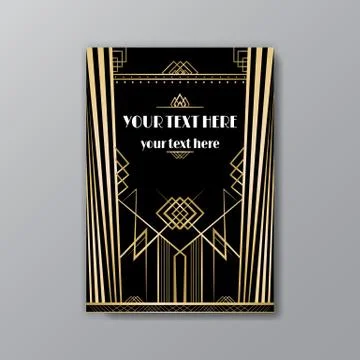 Art Deco elegant page template, retro  style,stars and the lights, geometric  Stock Illustration