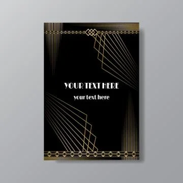 Art Deco elegant page template, retro  style,stars and the lights, geometric  Stock Illustration