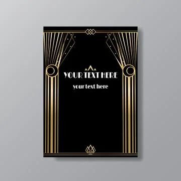 Art Deco elegant page template, Gatsby style for web and print, with moon sun Stockillustratie