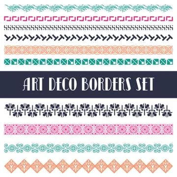 Art deco elements set Simple clipart vector isolated elements Stock Illustration