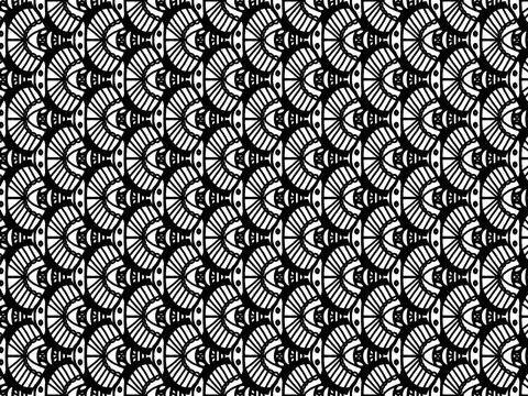Art Deco fan shape seamless pattern. イラスト素材