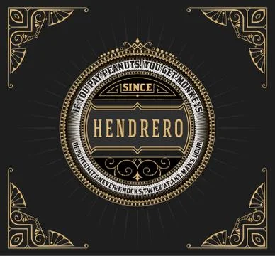 Art deco frame and label design, Resource for Hotel, Spa, Restaurant, Jewelry Illustrazione stock