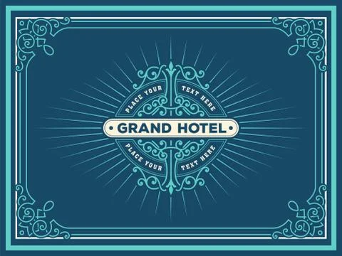 Art deco frame and label design, Resource for Hotel, Spa, Restau Stock Illustration