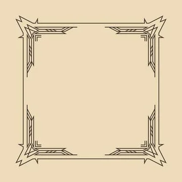 Art deco frame. Artwork graphic pattern culture. Orante wedding invintation 库存插图