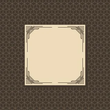 Art deco frame. Artwork graphic with seamless pattern. Creative template of 스톡 일러스트