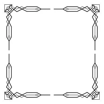 Art deco frame. Artwork graphic pattern. Ornate wedding invitation background Stock Illustration