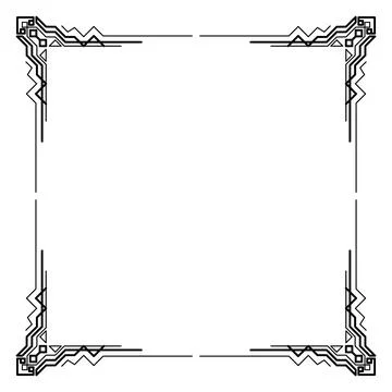 Art deco frame. Artwork graphic pattern. Ornate wedding invitation background Stock Illustration