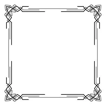 Art deco frame. Artwork graphic pattern. Ornate wedding invitation background Stock Illustration