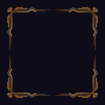 Art deco frame. Artwork graphic pattern in vintage style. Ornate wedding 스톡 일러스트