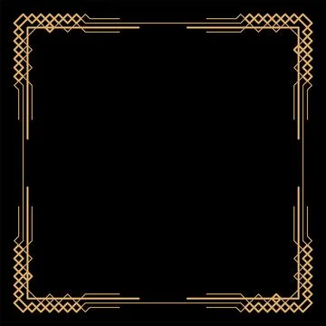Art deco frame. Artwork graphic pattern. Creative template of wedding invitation Illustrazione stock