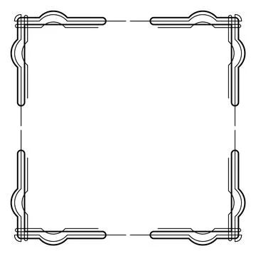 Art deco frame. Artwork graphic pattern. Ornate wedding invitation background Stock Illustration