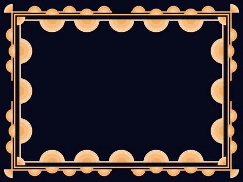 Art deco frame. Vintage linear border. Design a template for invitations, lea Stock-Illustration
