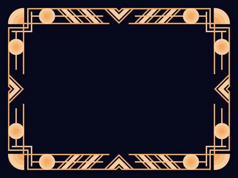 Art deco frame. Vintage linear border. Design a template for invitations, lea Stock-Illustration