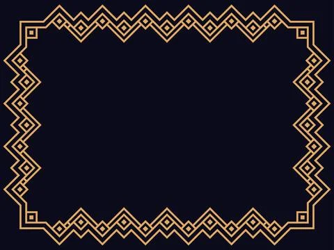 Art deco frame. Vintage linear border. Design a template for invitations, l.. Stock-Illustration