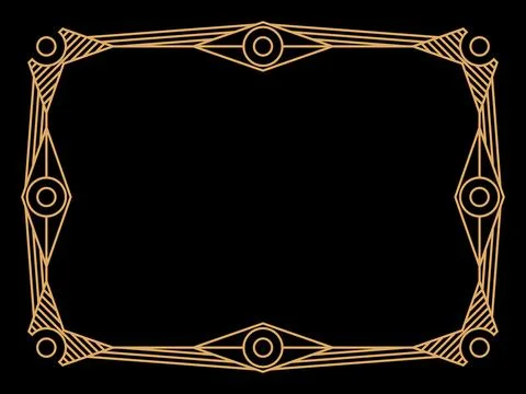 Art deco frame. Vintage linear border. Design a template for invitations, l.. Stock-Illustration