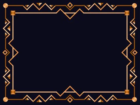 Art deco frame. Vintage linear border. Design a template for invitations, l.. Stock Illustration