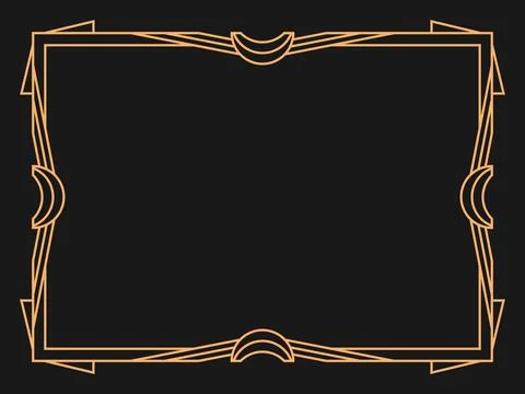 Art deco frame. Vintage linear border. Design a template for invitations, l.. Stock Illustration