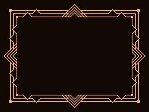 Art deco frame. Vintage linear border. Design a template for invitations, l.. Stock Illustration