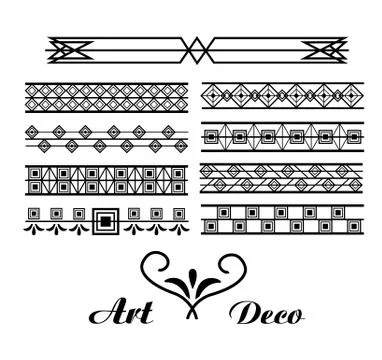 Art deco frames and borders Illustrazione stock