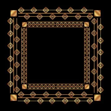 Art deco frames and borders Stock Illustration