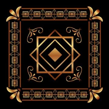 Art deco frames and borders Stock Illustration