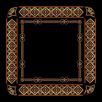 Art deco frames and borders Illustrazione stock