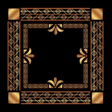 Art deco frames and borders Illustrazione stock