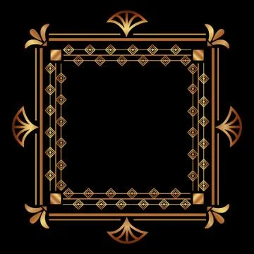 Art deco frames and borders Illustrazione stock