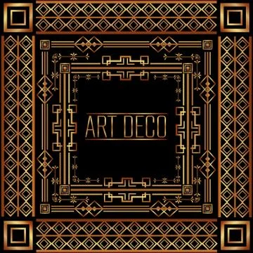 Art deco frames and borders Illustrazione stock