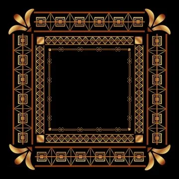 Art deco frames and borders Illustrazione stock