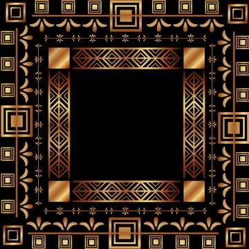 Art deco frames and borders Stock Illustration