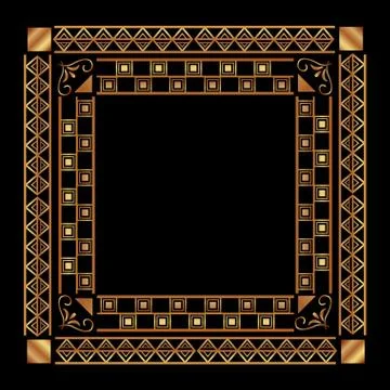 Art deco frames and borders Stock Illustration