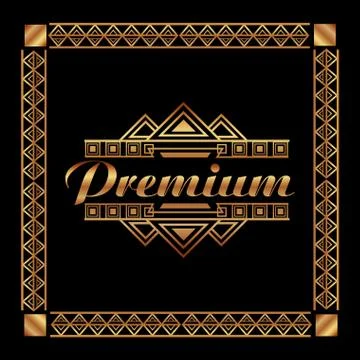 Art deco frames and borders Stock Illustration