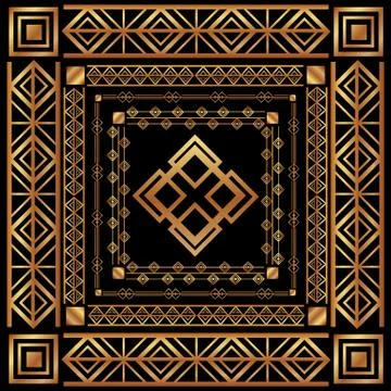 Art deco frames and borders Illustrazione stock