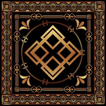 Art deco frames and borders Illustrazione stock