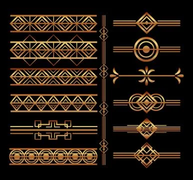 Art deco frames and borders Illustrazione stock