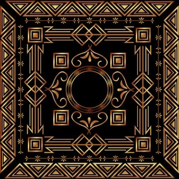 Art deco frames and borders Stock Illustration