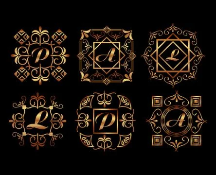 Art deco frames and borders Illustrazione stock