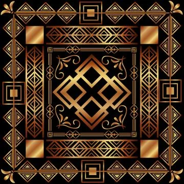 Art deco frames and borders Illustrazione stock