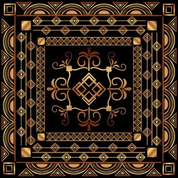 Art deco frames and borders Stock Illustration