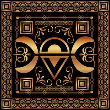 Art deco frames and borders Illustrazione stock