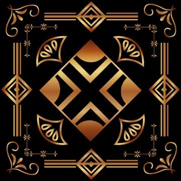 Art deco frames and borders Illustrazione stock