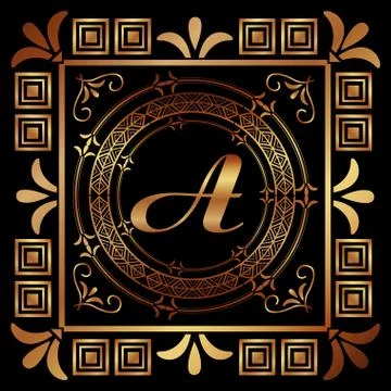 Art deco frames and borders Illustrazione stock